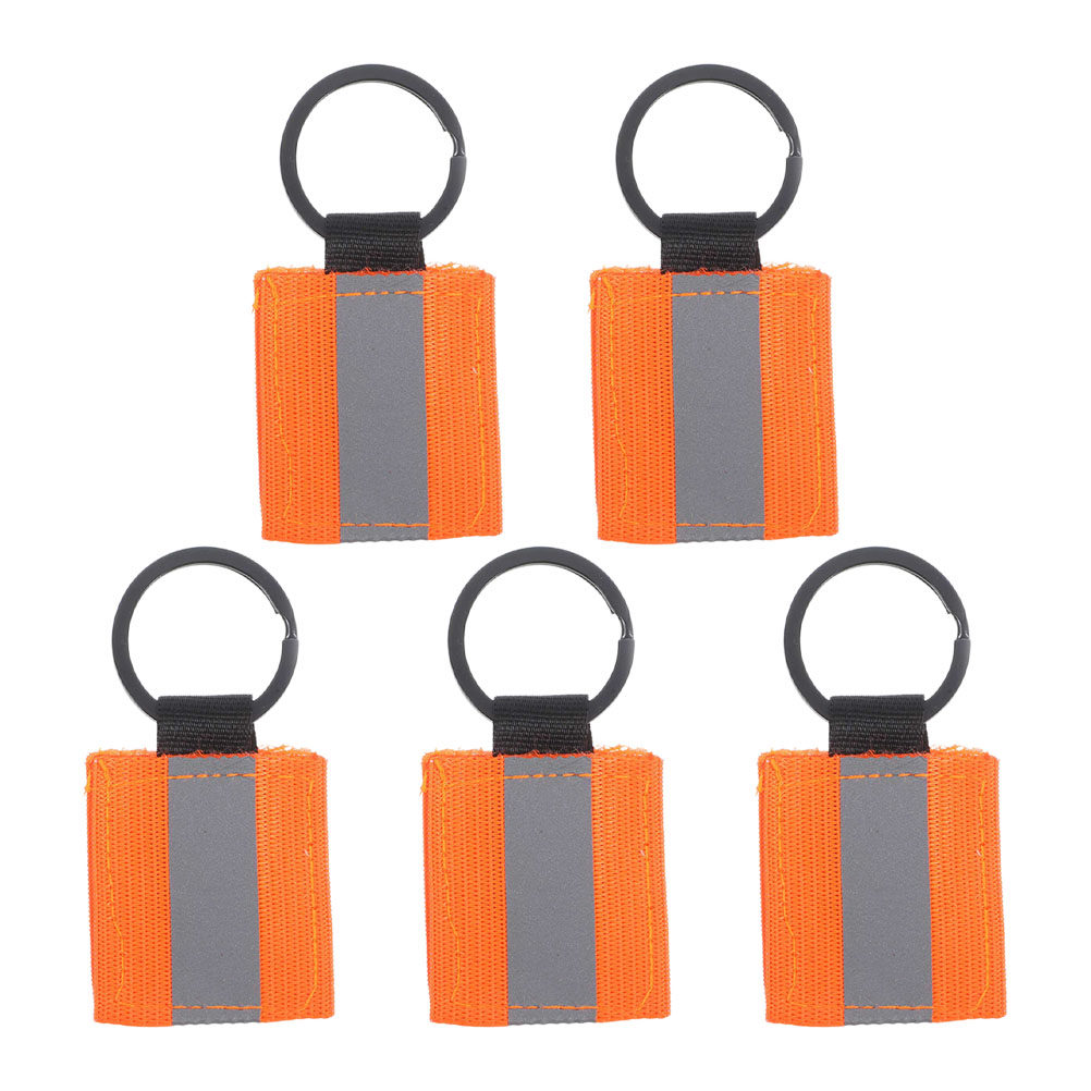 Running Visibility Gear - 5 ชิ้น ป้ายสะท้อนแสงพวงกุญแจ สะท้อนแสงสองด้าน มองเห็นได้ชัดเจน ทำจากไนลอน