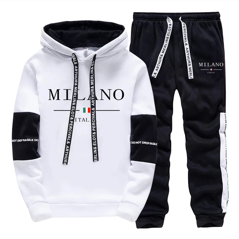 Joggers Pants - ชุดเซ็ตผู้ชาย/เสื้อฮู้ด/กางเกงขายาว สไตล์อิตาลี เสื้อฮู้ดแฟชั่น ชุดกีฬา 2026 ฤดูใบไม้ร่วง
