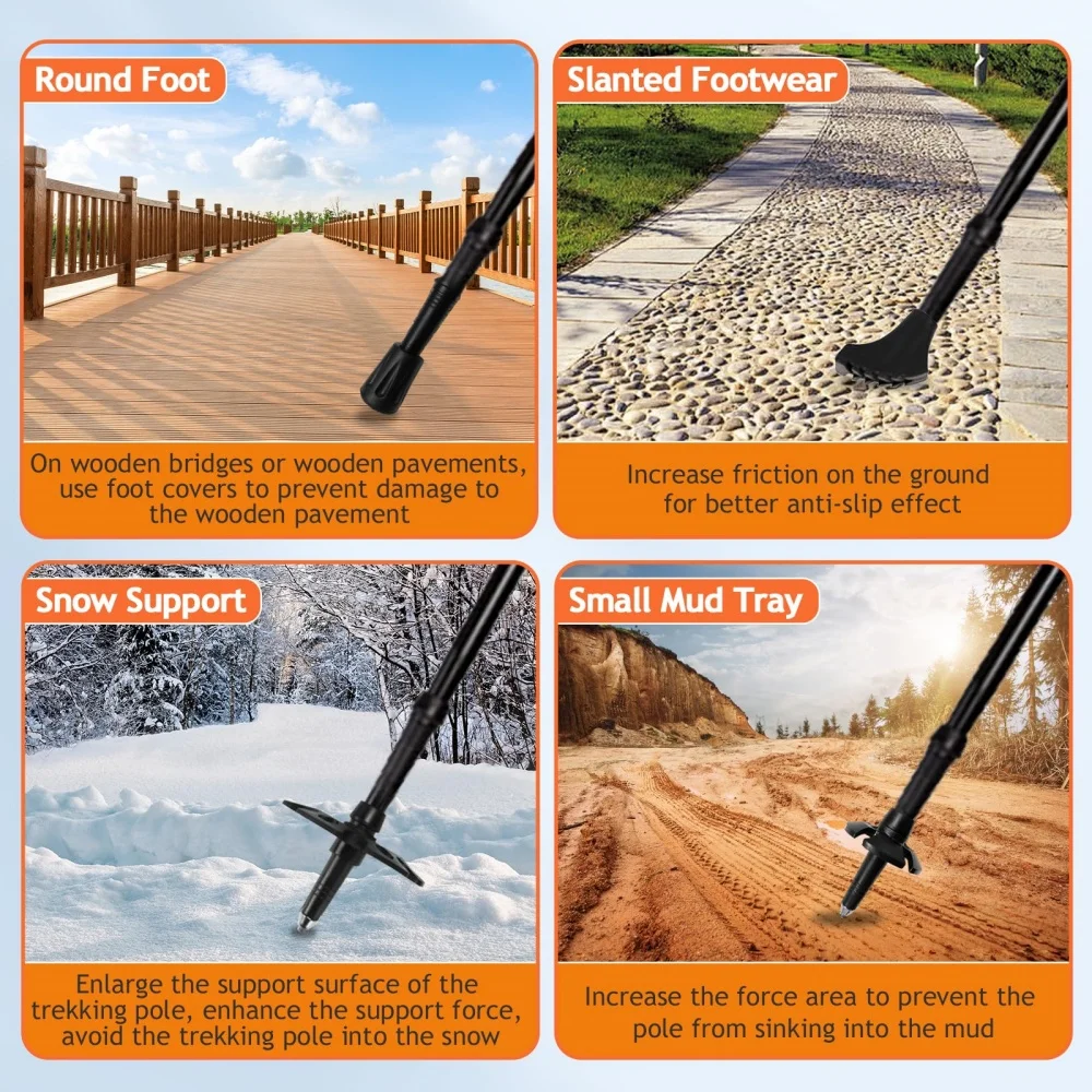 ชุดไม้เท้าเดินป่าแบบพับได้ 2 ช - Trekking Pole Carbon บทวิจารณ์และราคา