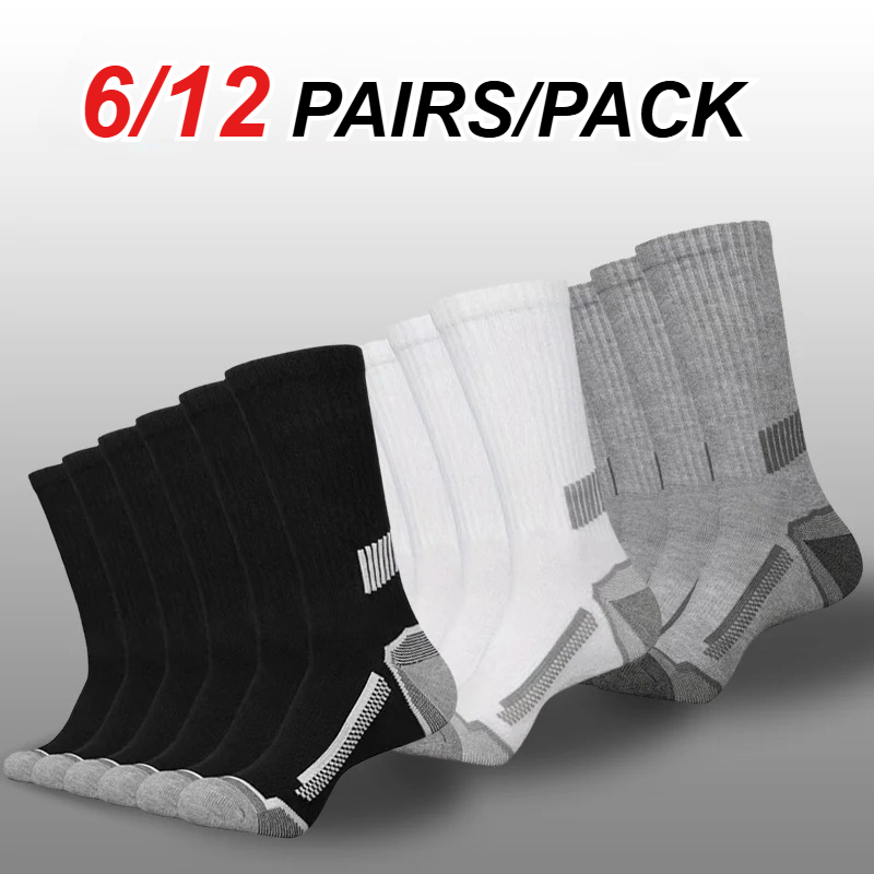 6/12 คู่ ถุงเท้ากีฬาผู้ชายแบบก - Sports Socks บทวิจารณ์และราคา