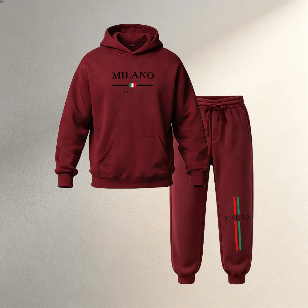 ชุดเสื้อฮู้ดสำหรับผู้ชาย 2 ชิ้ - Joggers Pants บทวิจารณ์และราคา